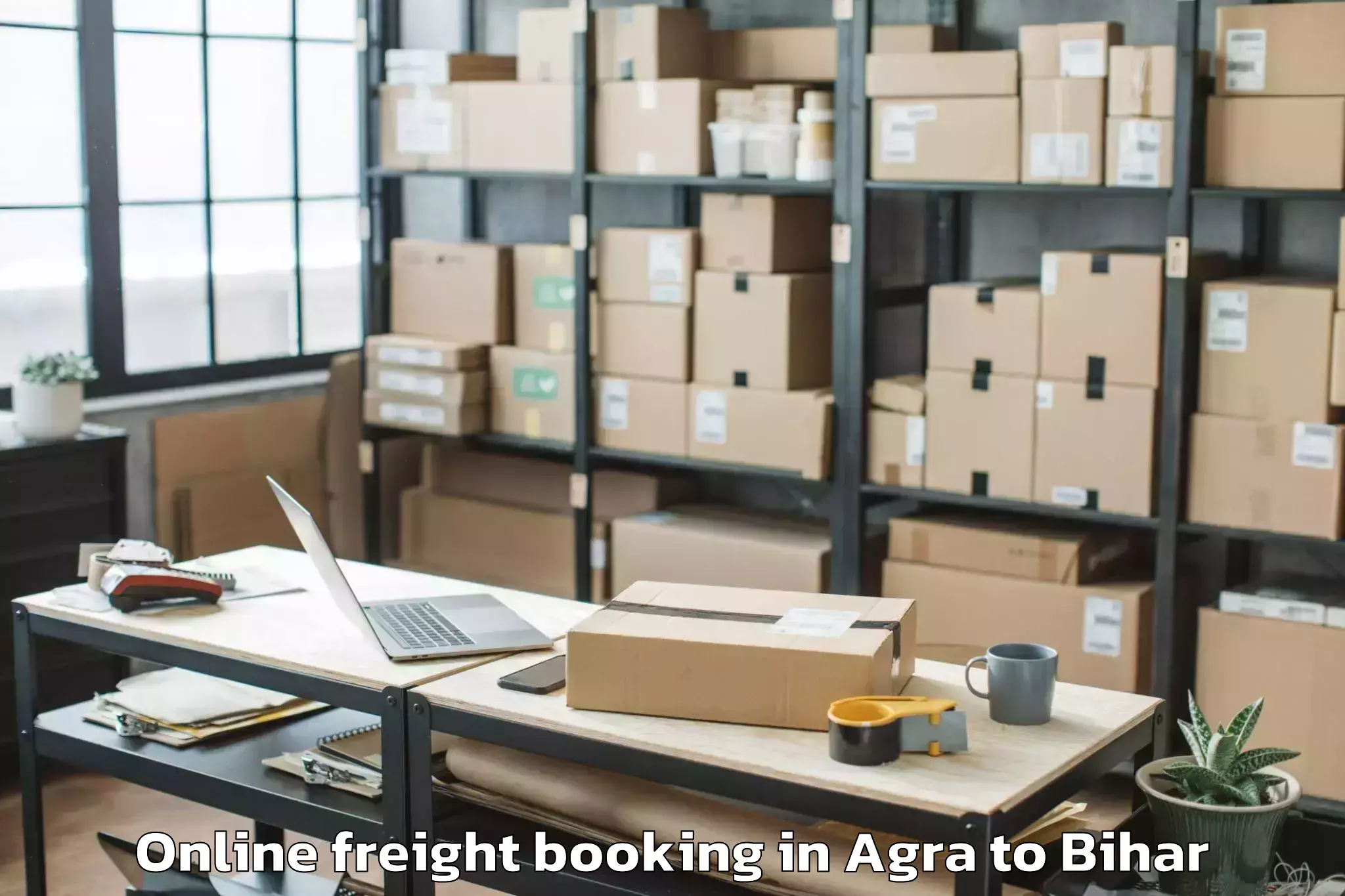 Professional Agra to Nasriganj Online Freight Booking